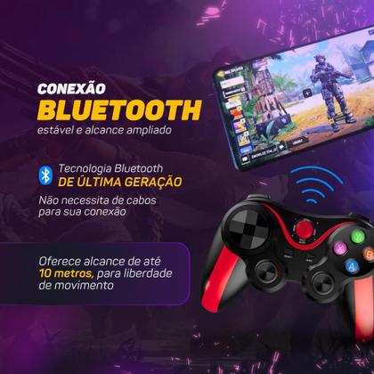 Imagem de Controle Bluetooth Para Celular Suporte Incluso Sem Fio Wireless G7 Joystick Gamepad Compatibilidade Universal Smartphones