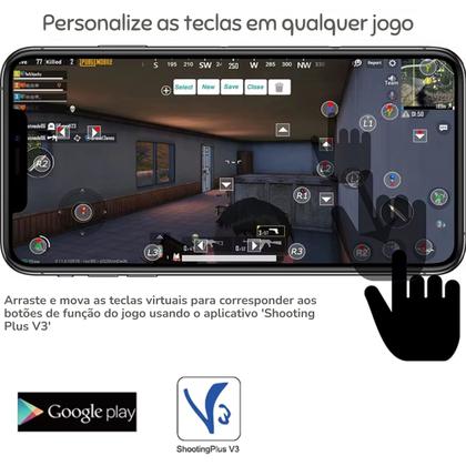 Imagem de Controle Bluetooth Sem Fio para Jogos - Compatível com Celular, Tablet, PC e Smart TV