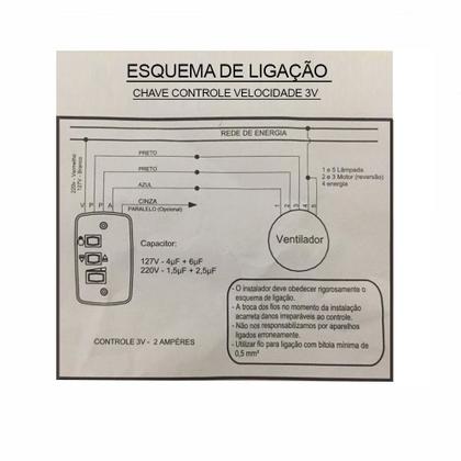 Imagem de Controle Chave de Parede Para Ventilador Teto com Capacitor 220v