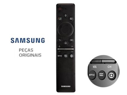 Imagem de Controle com comando de voz Remoto Samsung Smart Tv Uhd 4k Original QN50Q60TAGXZD com capinha