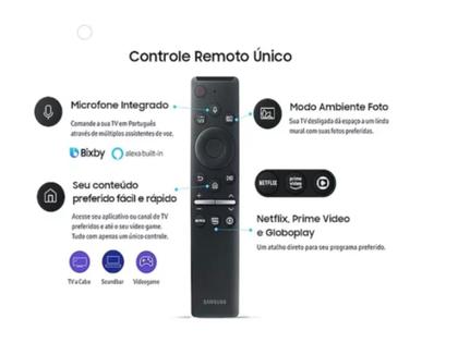 Imagem de Controle com comando de voz Remoto Samsung Smart Tv Uhd 4k Original QN50Q60TAGXZD com capinha
