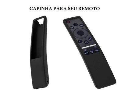 Imagem de Controle com comando de voz Remoto Samsung Smart Tv Uhd 4k Original QN50Q60TAGXZD com capinha