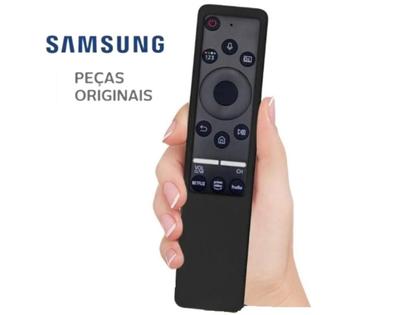 Imagem de Controle com comando de voz Remoto Samsung Smart Tv Uhd 4k Original QN50Q60TAGXZD com capinha