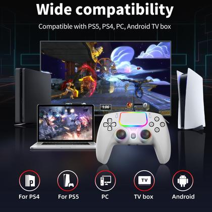 Imagem de Controle com fio para jogos NBCP para PS5, PS4 e PC com giroscópio