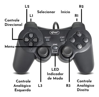 Imagem de Controle compatível para Ps 2 Joystick Manete Preto