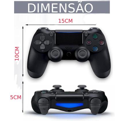 Imagem de Controle Compativel Ps 4 Pc Sem fio Gamer Joystick Manete Wireless Cor Preto