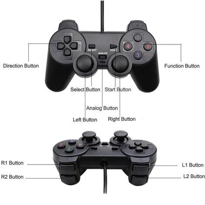 Imagem de Controle de ps2 c/ fio usb e analogico p/pc retro game shinka
