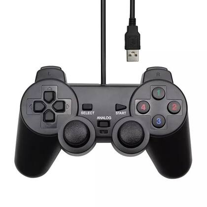 Controle de ps2 c/ fio usb e analogico p/pc retro game shinka