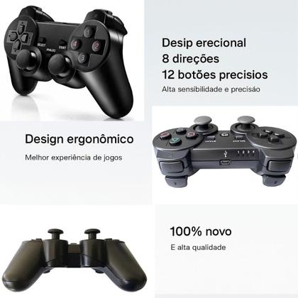 Imagem de Controle de Video Game sem fio USB para PST3 Preto CRS-GM05