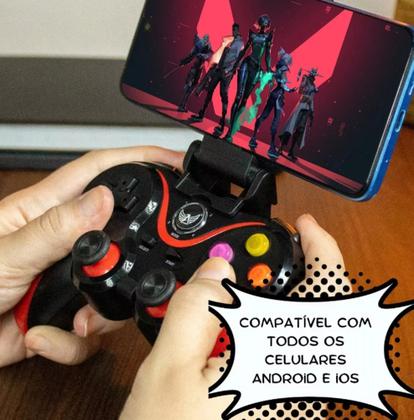 Imagem de Controle GamePad Joystick Compatível Pc Celular Android ios Tabled Sem Fio Bluetooth Wireles