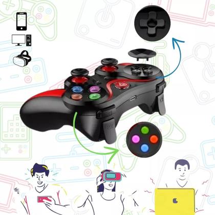 Imagem de Controle GamePad Joystick Compatível Pc Celular Android ios Tabled Sem Fio Bluetooth Wireles