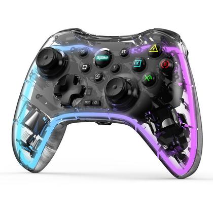 Imagem de Controle Gamer Bluetooth Com Led e Pedais Traseiros Para SmartTV, PC, Notebook, Ps4