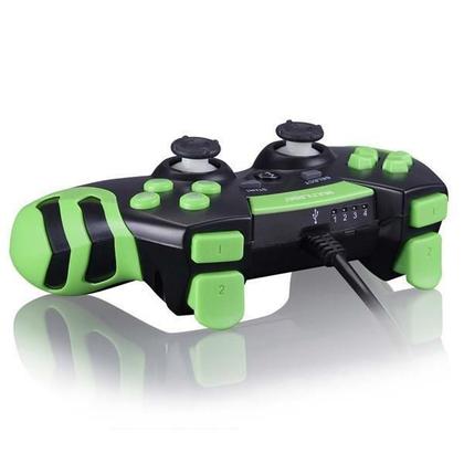 Imagem de Controle Gamer Com Fio Ps3/Pc Preto/Verde Multilaser - Js091