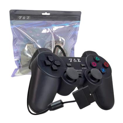 Imagem de Controle Gamer Dualshock PS2 com Fio e Cabo de 1,5 metros, Botões sensível.