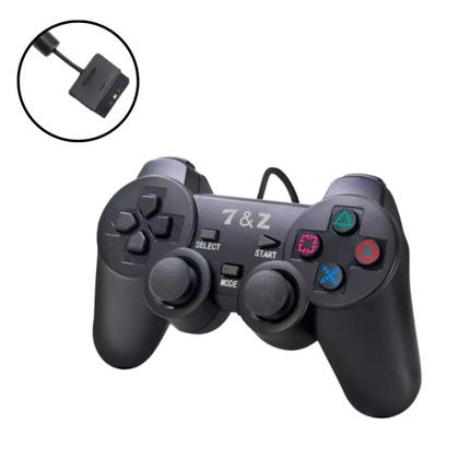 Imagem de Controle Gamer Dualshock PS2 com Fio e Cabo de 1,5 metros, Botões sensível.