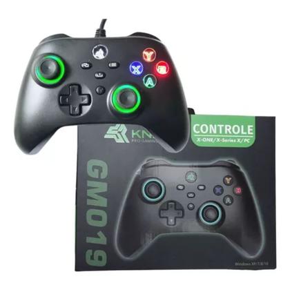 Imagem de Controle Gamer Ergonômico Knup com LED - Compatível com Xbox One, Series S/X e PC