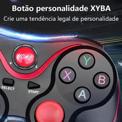 Imagem de Controle Gamer Sem Fio com Suporte Celular Joystick Manete Bluetooth 2.4G SN-X3
