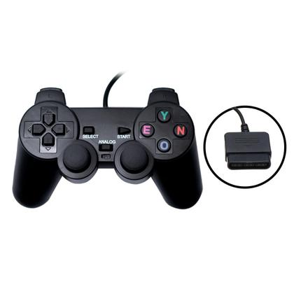 Imagem de Controle Joystick Compatível com Playstation 2 Preto Analógico Ps2
