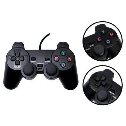 Imagem de Controle Joystick Compatível com Playstation 2 Preto Analógico Ps2