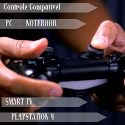 Imagem de Controle Joystick Compatível PLAY 4 Video Game  Sem Fio Pc Computador Notebook Smart Tv