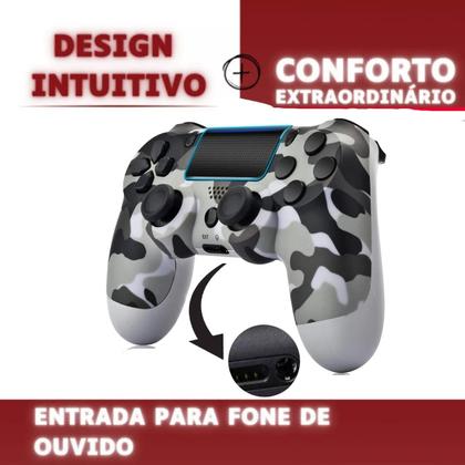Imagem de Controle Joystick Sem Fio Compatível P 4 Camuflado Wireless Camuflado Personalizado