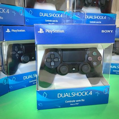 Imagem de Controle Joystick Sem Fio Dualshock 4 Jet Black Preto - Ps4