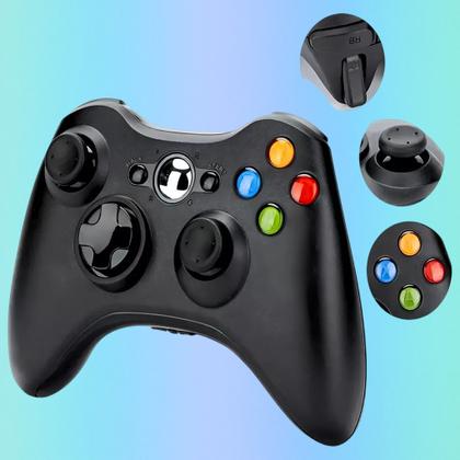Imagem de Controle Kapbom Compatível com X-360, PS-3 e PC  Sem Fio  Ergonômico  Preto