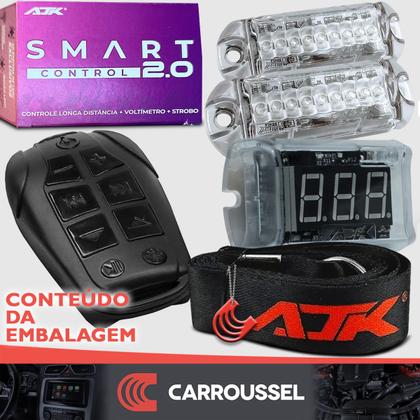 Imagem de Controle Longa Distancia AJK Para Radio Som Automotivo Paredão Trio com Voltimetro e 2 Strobos LED