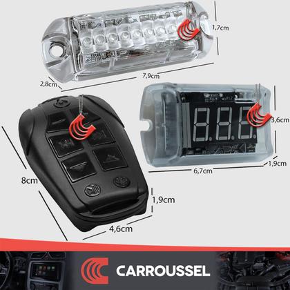 Imagem de Controle Longa Distancia AJK Para Radio Som Automotivo Paredão Trio com Voltimetro e 2 Strobos LED