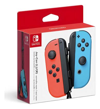 Imagem de Controle Nintendo Switch JoyCon, Esquerdo e Direito,Versátil, Azul Neon e Vermelho Neon