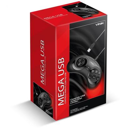 Imagem de Controle para pc com fio usb modelo mega 6 botoes