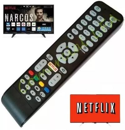 Imagem de Controle para smart tv aoc com tecla netflix le32s5760 le32s5760/20 le32s5970 le32s5970s le39s5970 le43s5760 le43s5760/20 le43s5970