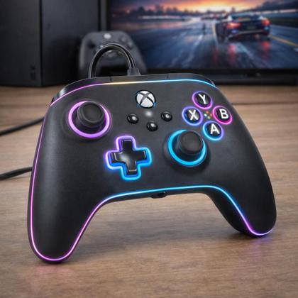 Imagem de Controle PowerA Xbox Com Fio Preto LED Advantage USB 3m PC Series X S One Licenciado Oficial P2