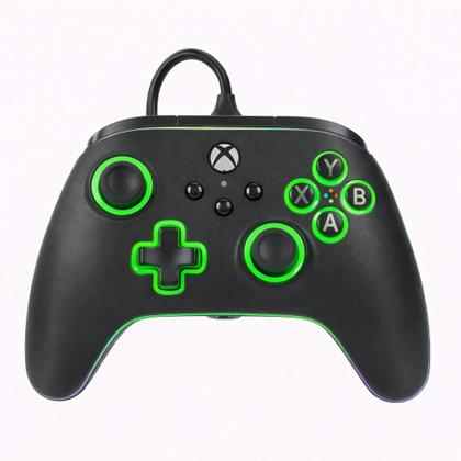 Imagem de Controle PowerA Xbox Com Fio Preto LED Advantage USB 3m PC Series X S One Licenciado Oficial P2
