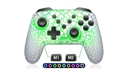 Imagem de Controle Pro Para Switch Lite Oled PC Ios Android Led Turbo Color Rachadura Sem Fio