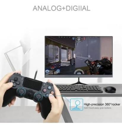 Imagem de Controle Ps4 Preto Sem Fio Compatível Com Jogos E Pc