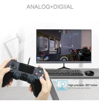 Imagem de Controle Ps4 Preto Sem Fio Para Jogos E Video Game
