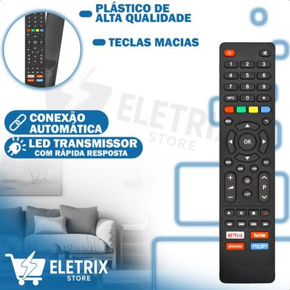 Imagem de Controle Remoto Compatível Com Philco Britânia Smart Tv LCD LED 4K Kit 2