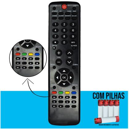 Imagem de Controle Remoto Compatível Com Tv H-buster Lcd