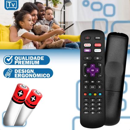 Imagem de Controle Remoto Compativel Com Tv Roku Philco Aoc Smart Semp GloboPlay Hbo Netflix