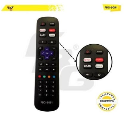 Imagem de Controle Remoto Compatível Com Tv Smart Aoc Roku - Modelo FBG-9091