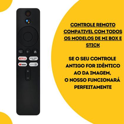 Imagem de Controle Remoto Compatível Mi Box Stick Tv 4k 2ª e 3ª Geração Comando De Voz Com Pilhas
