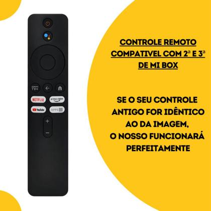 Imagem de Controle Remoto Compatível Mi Box Stick Tv 4k 2ª e 3ª Geração Comando De Voz Com Pilhas Xiaomi