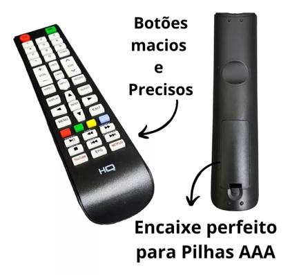 Imagem de Controle Remoto Compatível Para Tv Smart HQ Hqs43nkh Hqs32nkh Hk320df LE-7076 / Sky-9188
