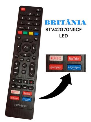 Imagem de Controle Remoto Compativel Tv Britania BTV42G70N5CF Led FBG-9063