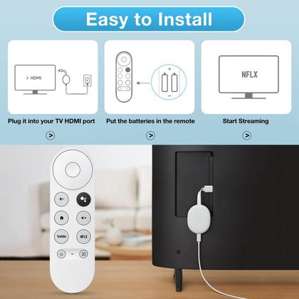 Imagem de Controle remoto de substituição para Google Chromecast com Google TV