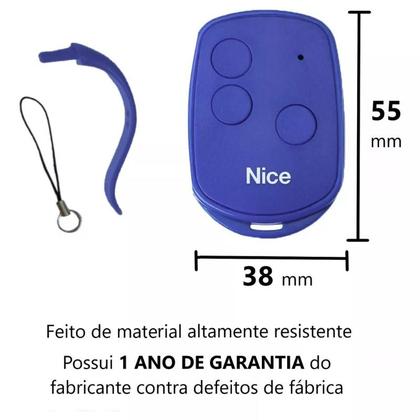 Imagem de Controle remoto nice linear HCS TX 3 botões AZUL 3TB