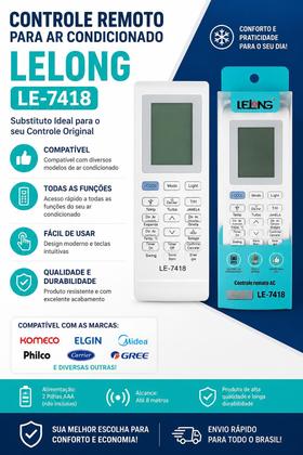 Imagem de Controle Remoto para Ar Split Electrolux Inverter Ecoturbo LE7418