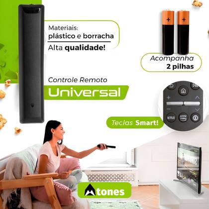 Imagem de Controle Remoto Para Tv Samsung Smart 4k Netflix Prime Globoplay + 2 Pilhas
