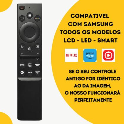 Imagem de Controle Remoto SAMSUNG Smart 4K 8K QLED Netflix Prime Globoplay + Pilhas